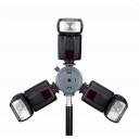 Triple Speedlight Umbrella Mount with Sync Port