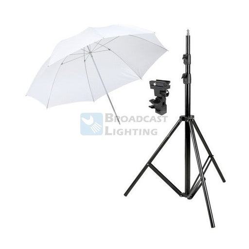33" Speed Light Stand Mount Umbrella - Kit A - Broadcast Lighting